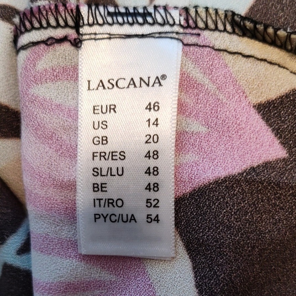 Lascana Pure Selection Tropical Halter High Low Dress Floral Pink Yellow US 14 - Picture 7 of 9